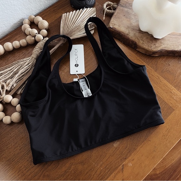 TANK STYLE BLACK BIKINI TOP #0345 - Picture 2 of 6